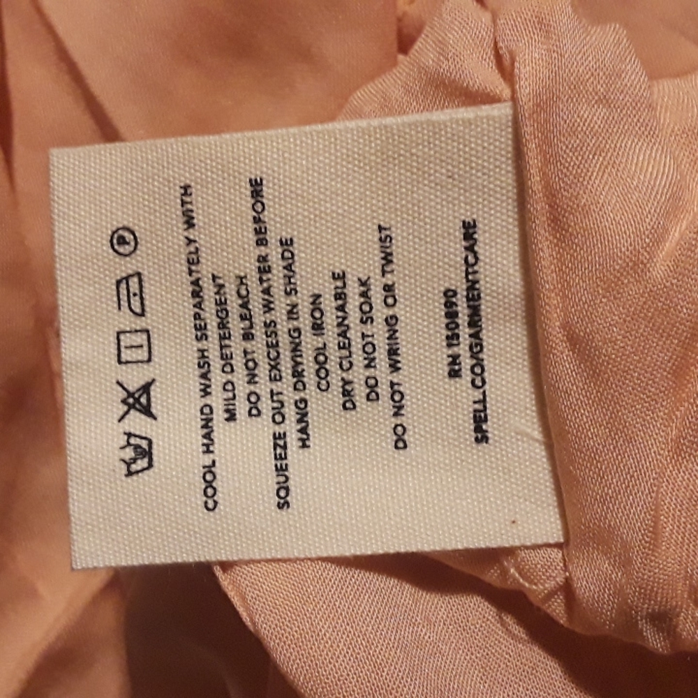 SPELL Folk Song Boho Midi DRESS in Blossom Lined BNWT FSOT Pink Peachy Floral - Picture 14 of 14